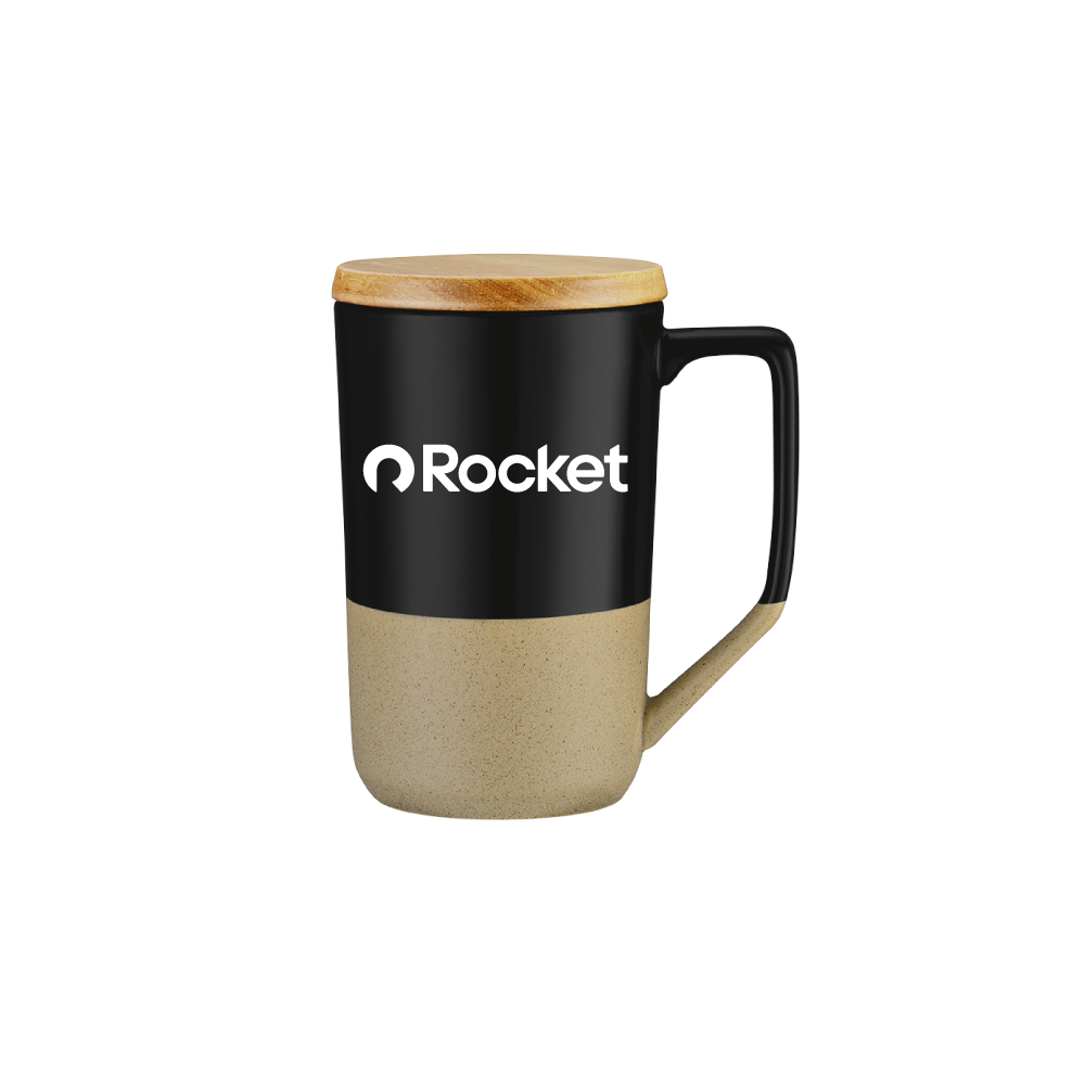 StoryBrew 15oz Ceramic Mug with Wooden Lid – Sip, Savor, Swoon!
