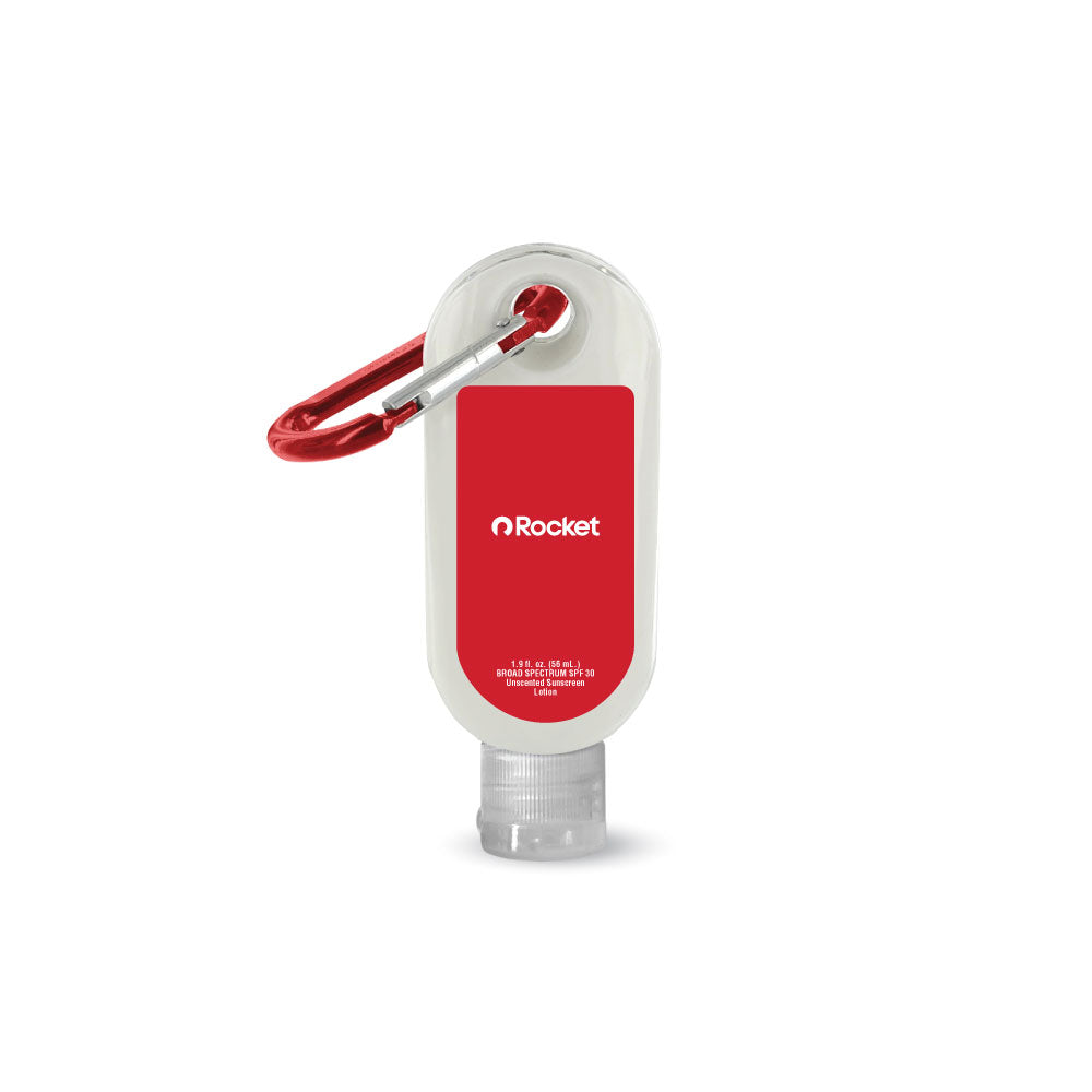 SunShield SPF 30 Sunscreen with Carabiner – Because Lobster-Red Isn’t Your Shade!